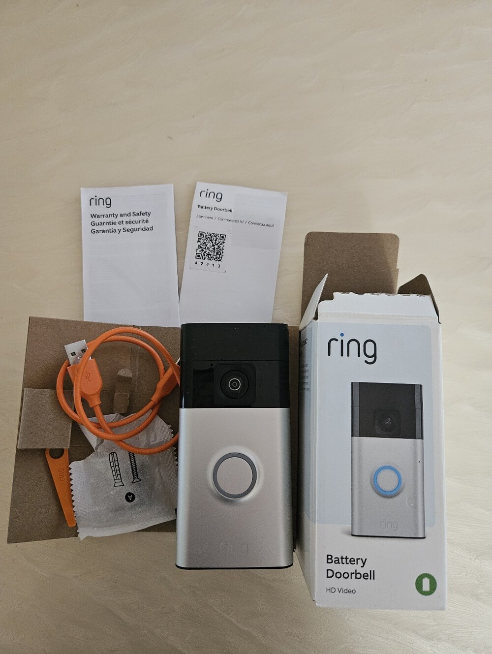 Ring Battery Doorbell w/ HD Video - EUC